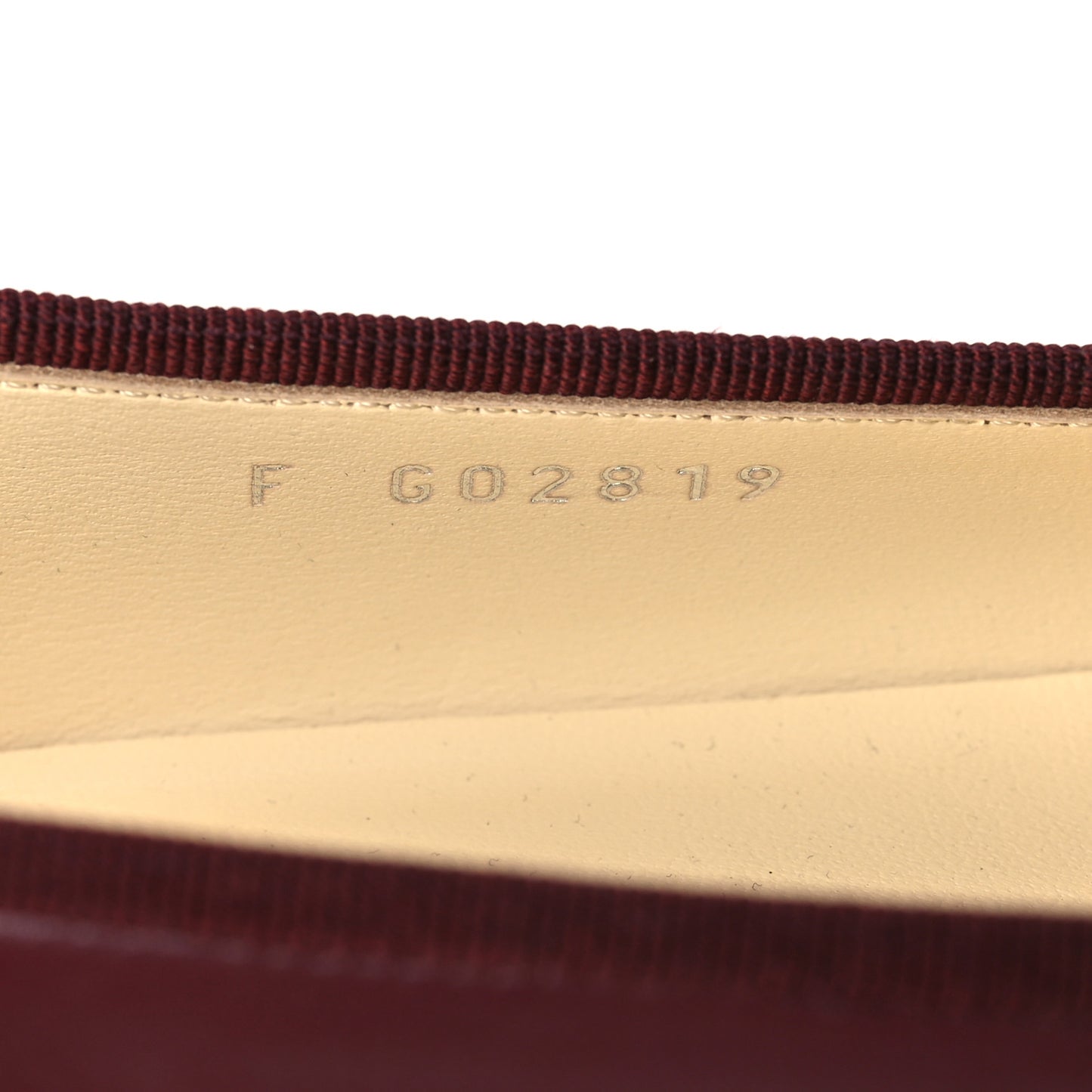 Lambskin Cap Toe CC Ballerina Flats 36 Burgundy