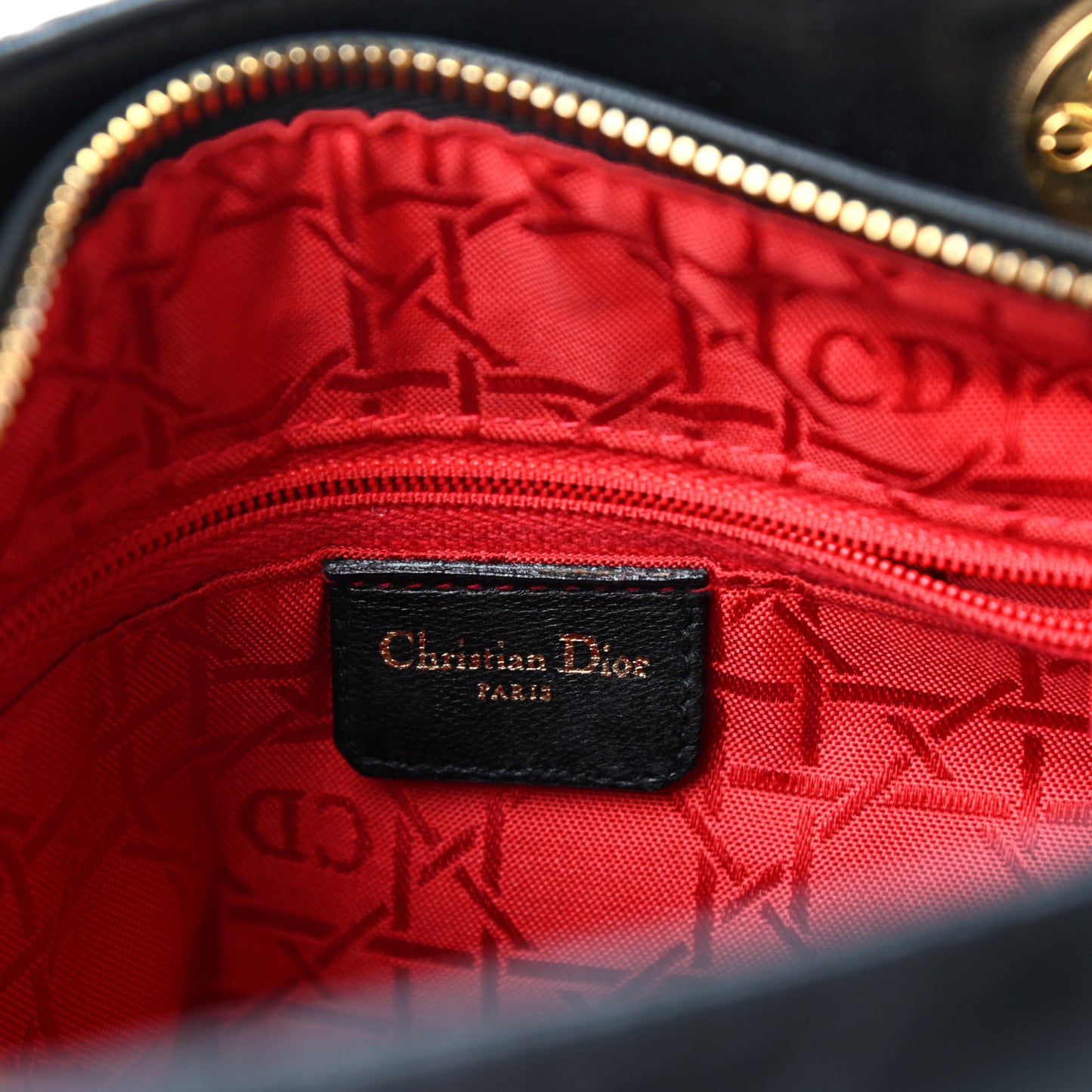 Lambskin Cannage Medium Lady Dior Black