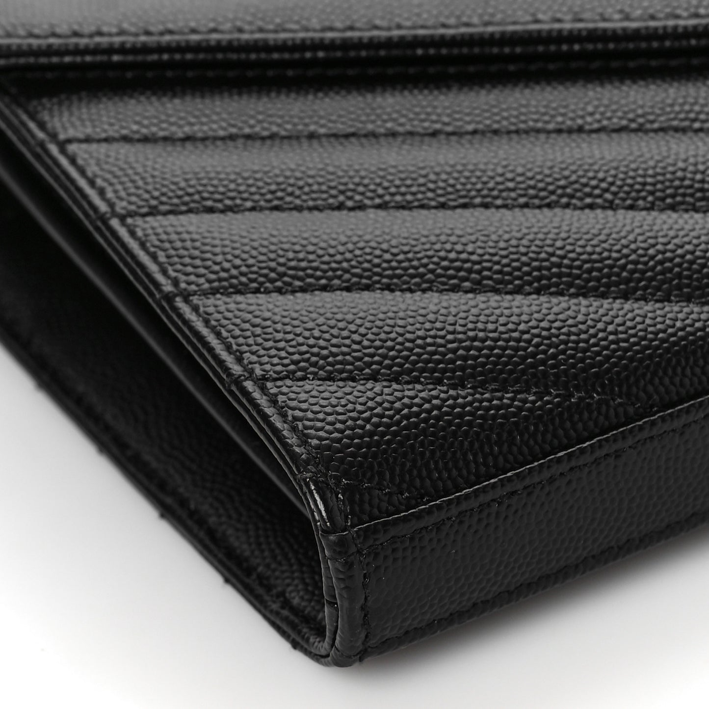 Grain De Poudre Matelasse Chevron Monogram Chain Wallet Black