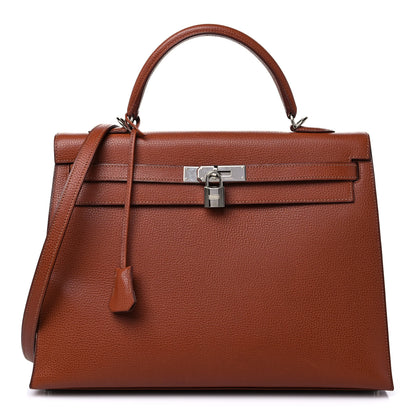 Hermes Vache Liegee Kelly Sellier 35 Noisette 1 of 13