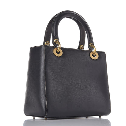 Christian Dior Grained Calfskin Medium Lady Dior Black 3 of 7