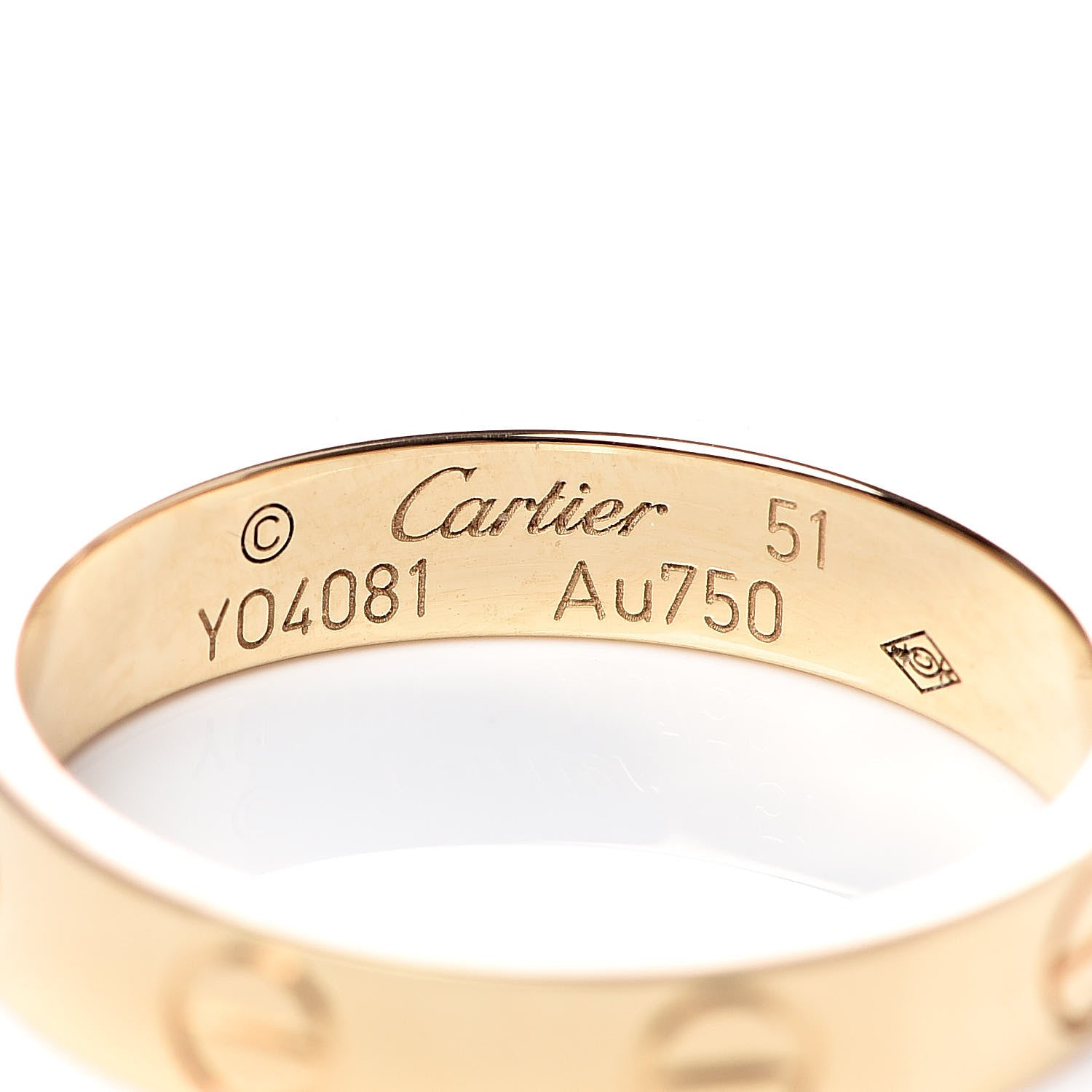 Cartier 18K Yellow Gold 3.5mm LOVE Wedding Band Ring 51 5.75 4 of 5