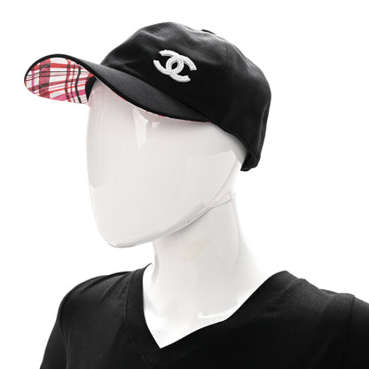 Chanel Cotton Beaded CC Cap Hat Black 2 of 10