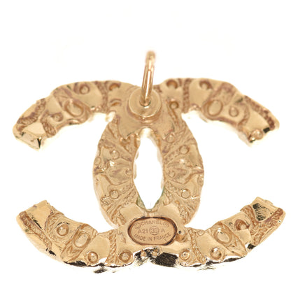 Chanel Metal Textured CC Earrings Gold 4 of 5