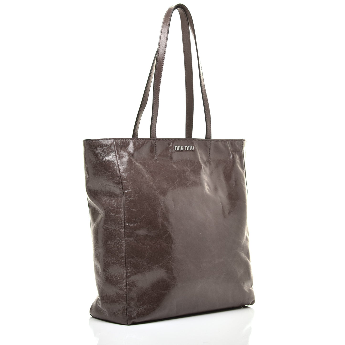 Vitello Shine Shopping Tote Fumo