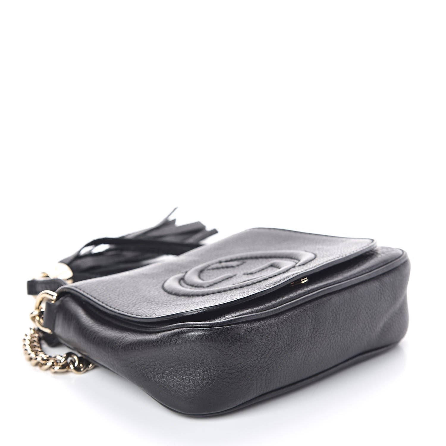 Gucci Pebbled Calfskin Small Soho Flap Crossbody Black 4 of 8
