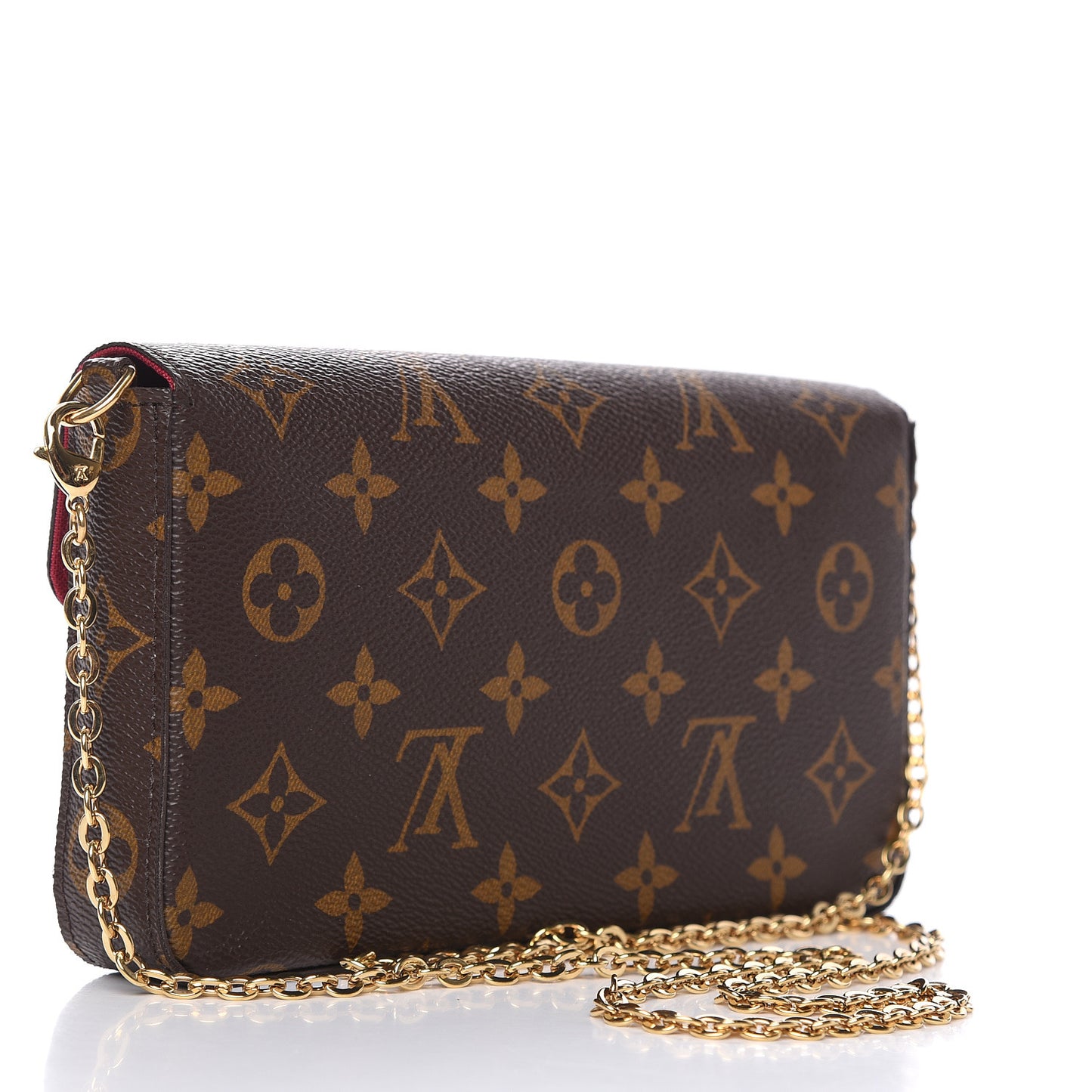 Monogram Pochette Felicie Chain Wallet Fuchsia