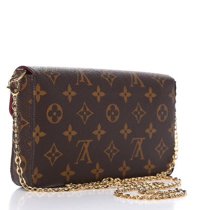 Louis Vuitton Monogram Pochette Felicie Chain Wallet Fuchsia 3 of 12