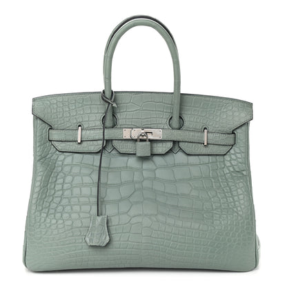Hermes Matte Alligator Birkin 35 Ciel 1 of 16