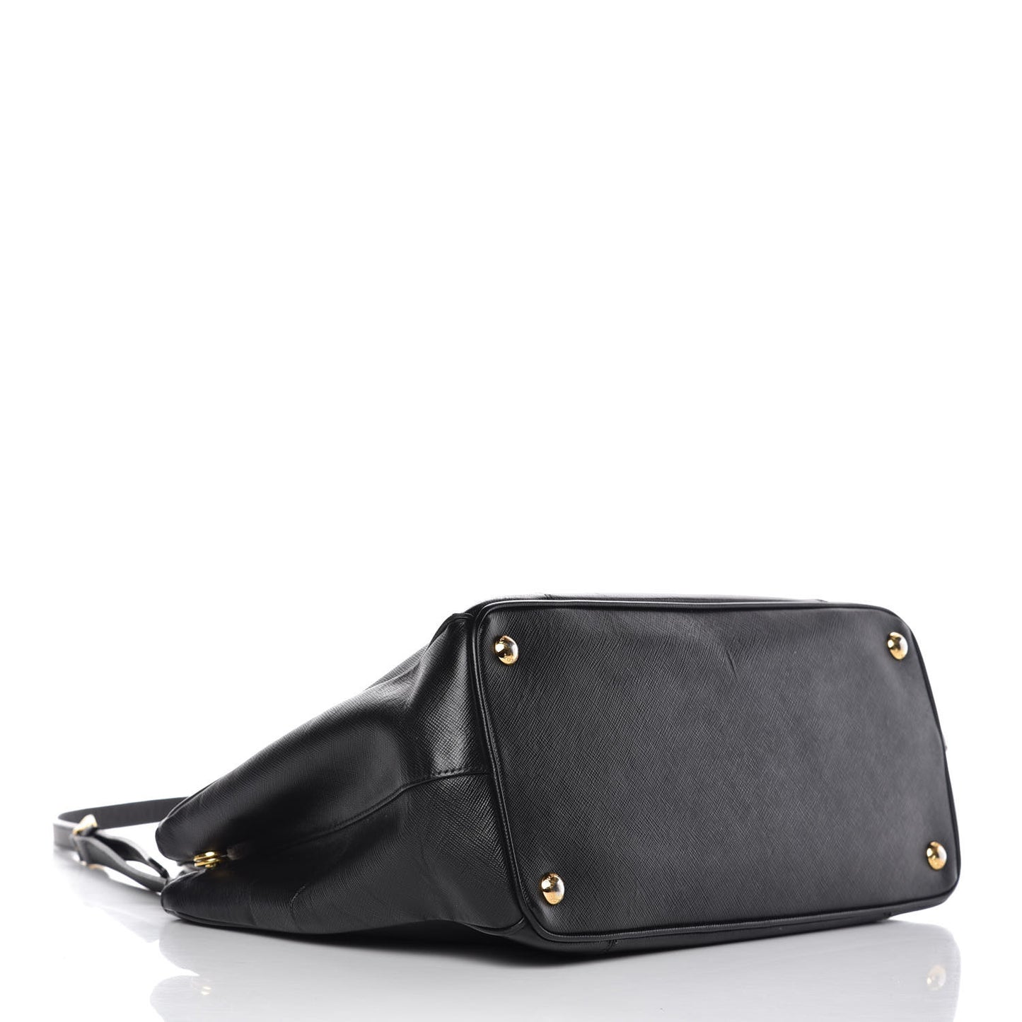 Saffiano Medium Galleria Double Zip Tote Black
