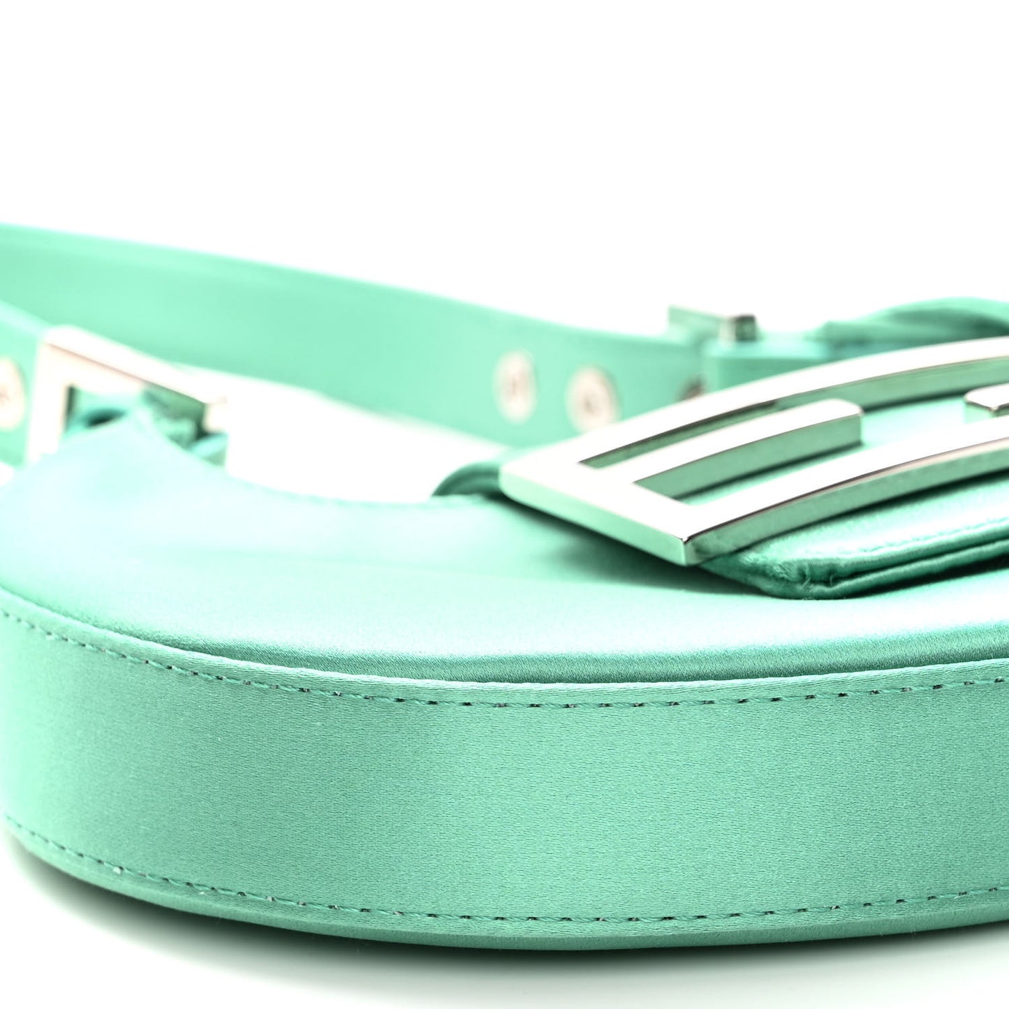 Silk Satin Mini Cookie Hobo Bag Spring Turquoise