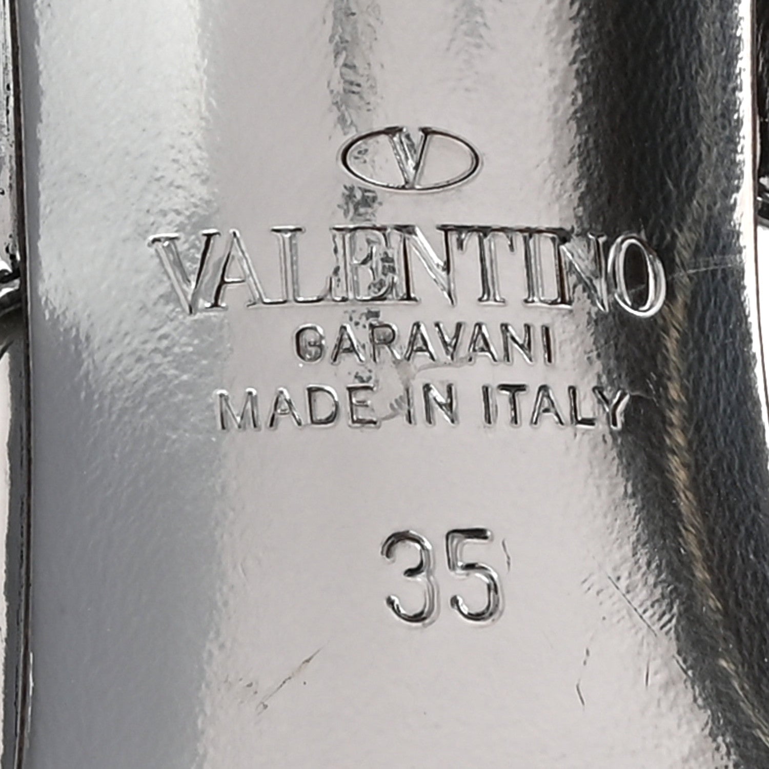Valentino Garavani Metallic Roman Stud Ankle Strap 80mm Pumps 35 Silver 7 of 16