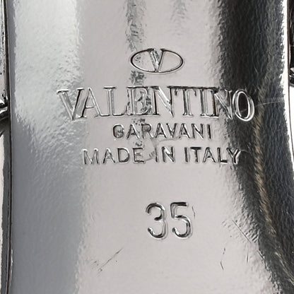 Valentino Garavani Metallic Roman Stud Ankle Strap 80mm Pumps 35 Silver 7 of 16