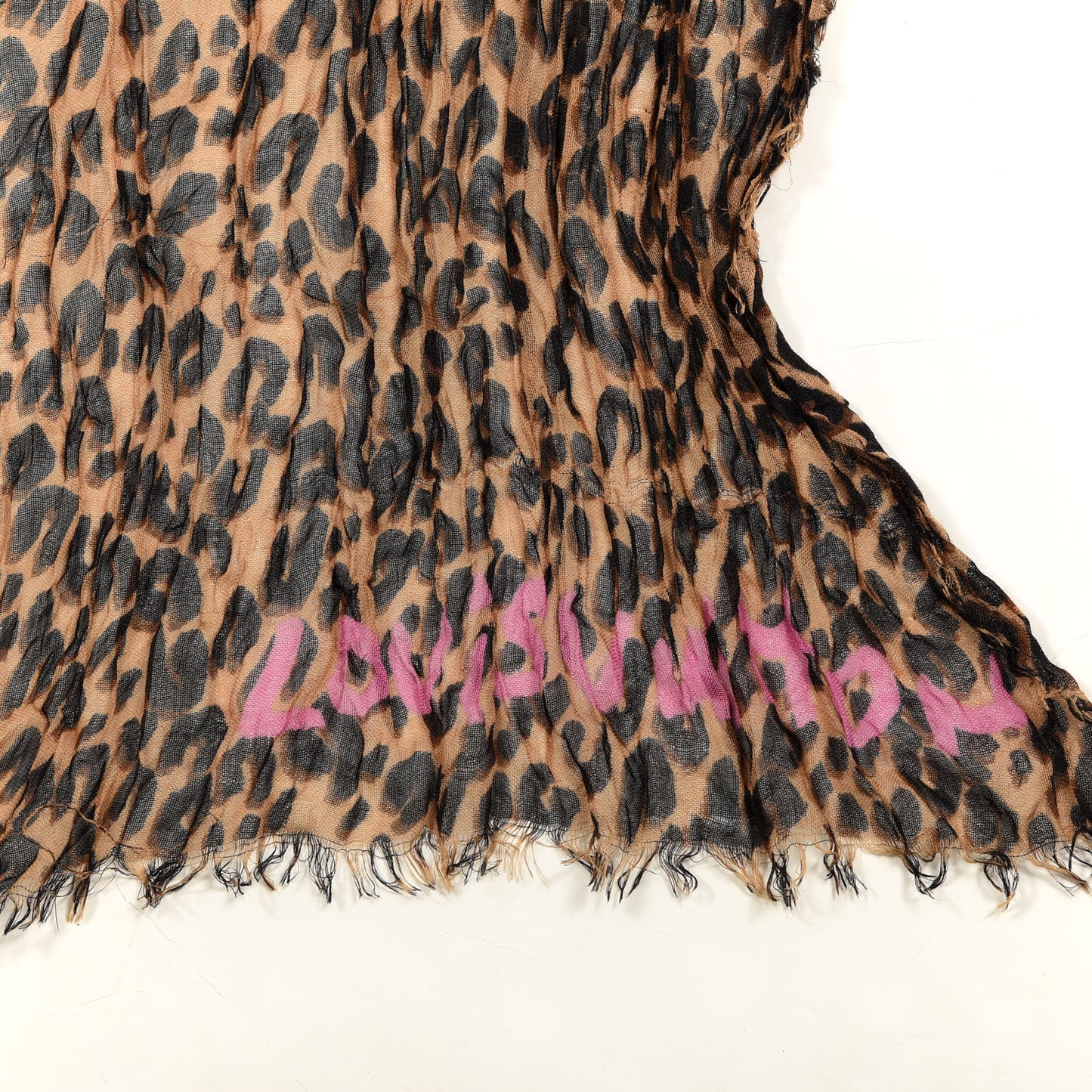 Cashmere Silk Leopard Etole Stole Marron