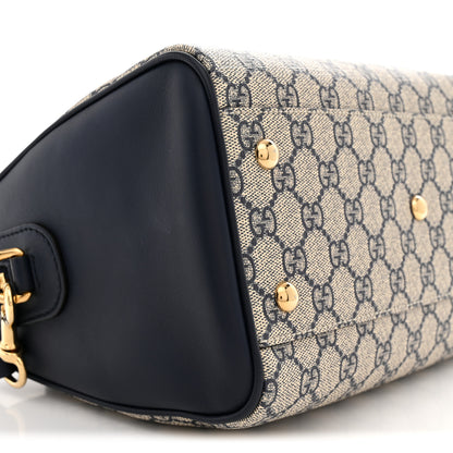 Gucci GG Supreme Monogram Small Boston Beige Ebony Blue 9 of 10
