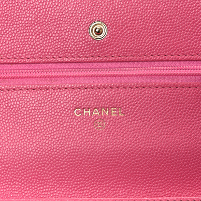 Chanel Caviar Quilted Wallet on Chain WOC Pink 6 of 13