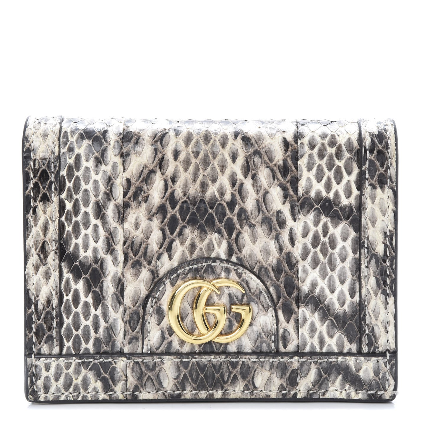 Snakeskin Ophidia Card Case Wallet Roccia