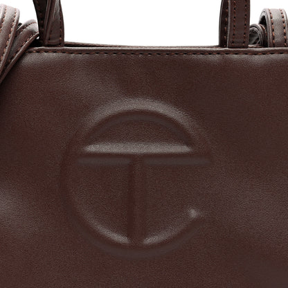 Telfar Vegan Leather Small Shopping Bag Chocolate 7 of 9