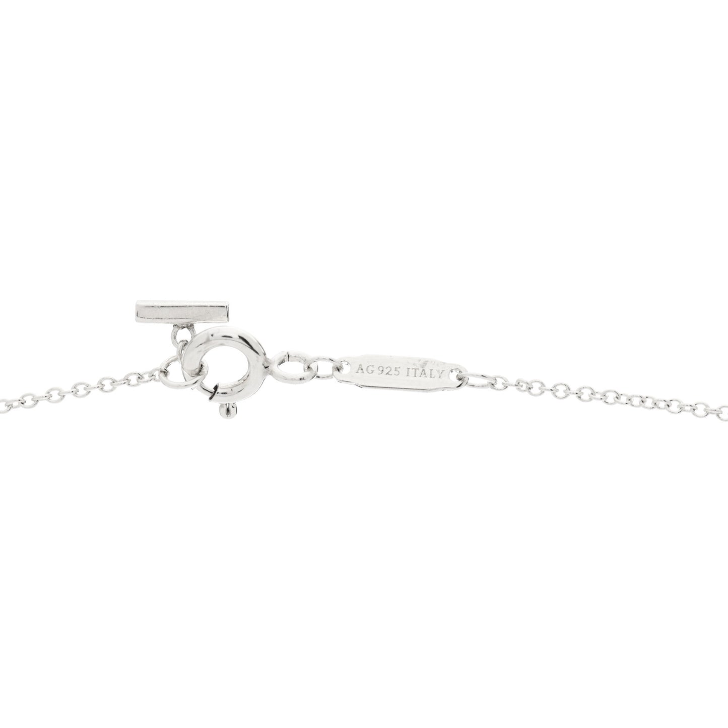 Sterling Silver Large T Smile Pendant Necklace