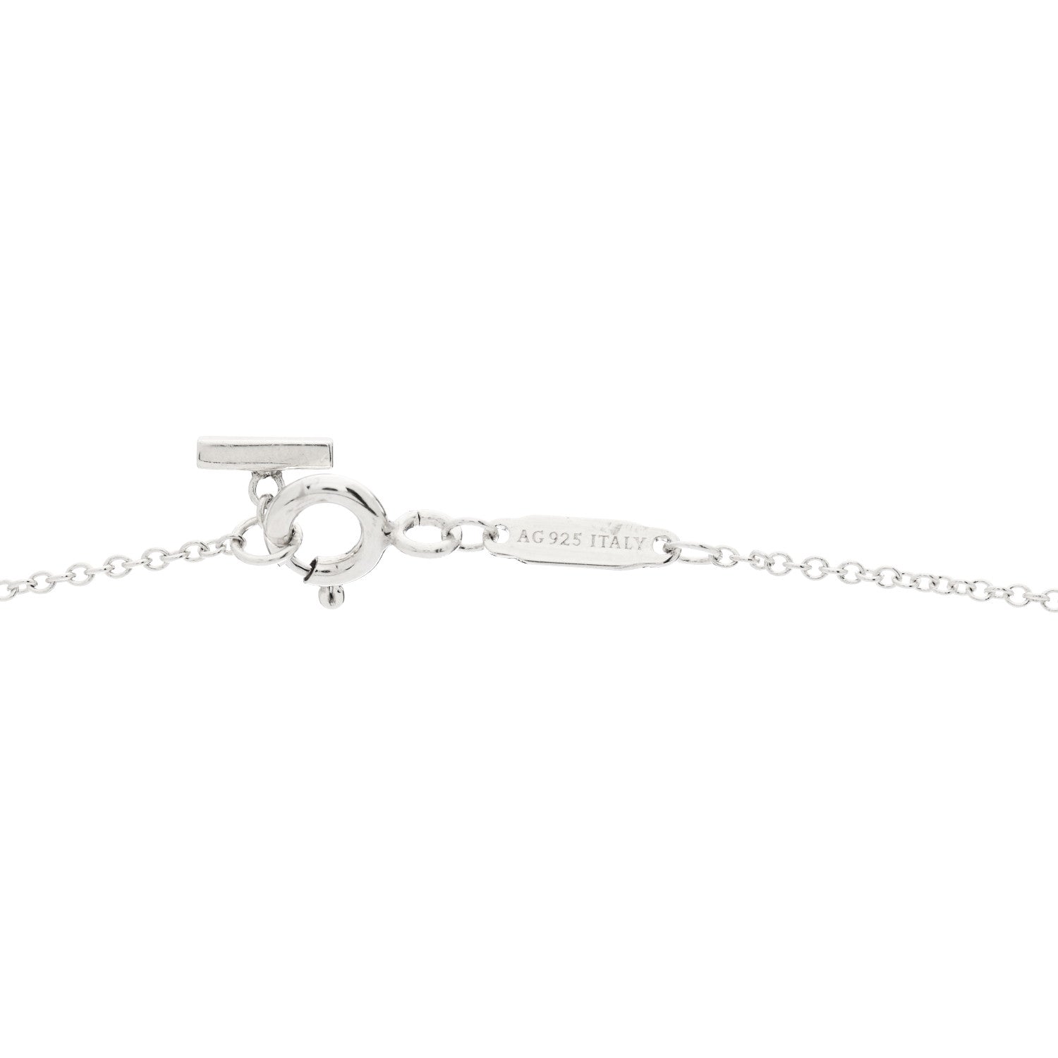 Tiffany Sterling Silver Large T Smile Pendant Necklace 5 of 5
