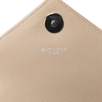 Saint Laurent Grain De Poudre Textured Mixed Matelasse Medium Triquilt Monogram Satchel Nude Powder 9 of 10