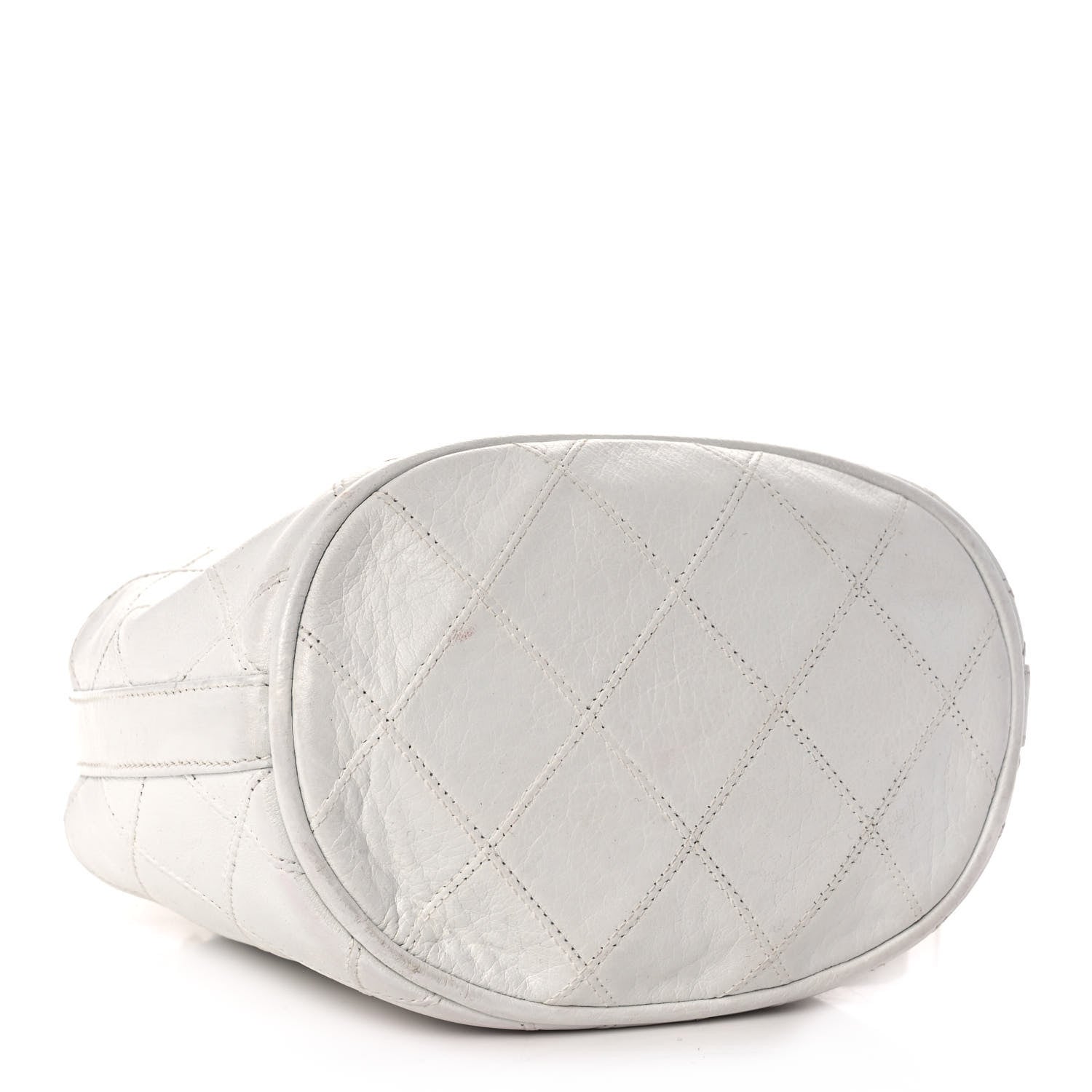 Chanel Calfskin Quilted CC Drawstring Bag White 2 of 12
