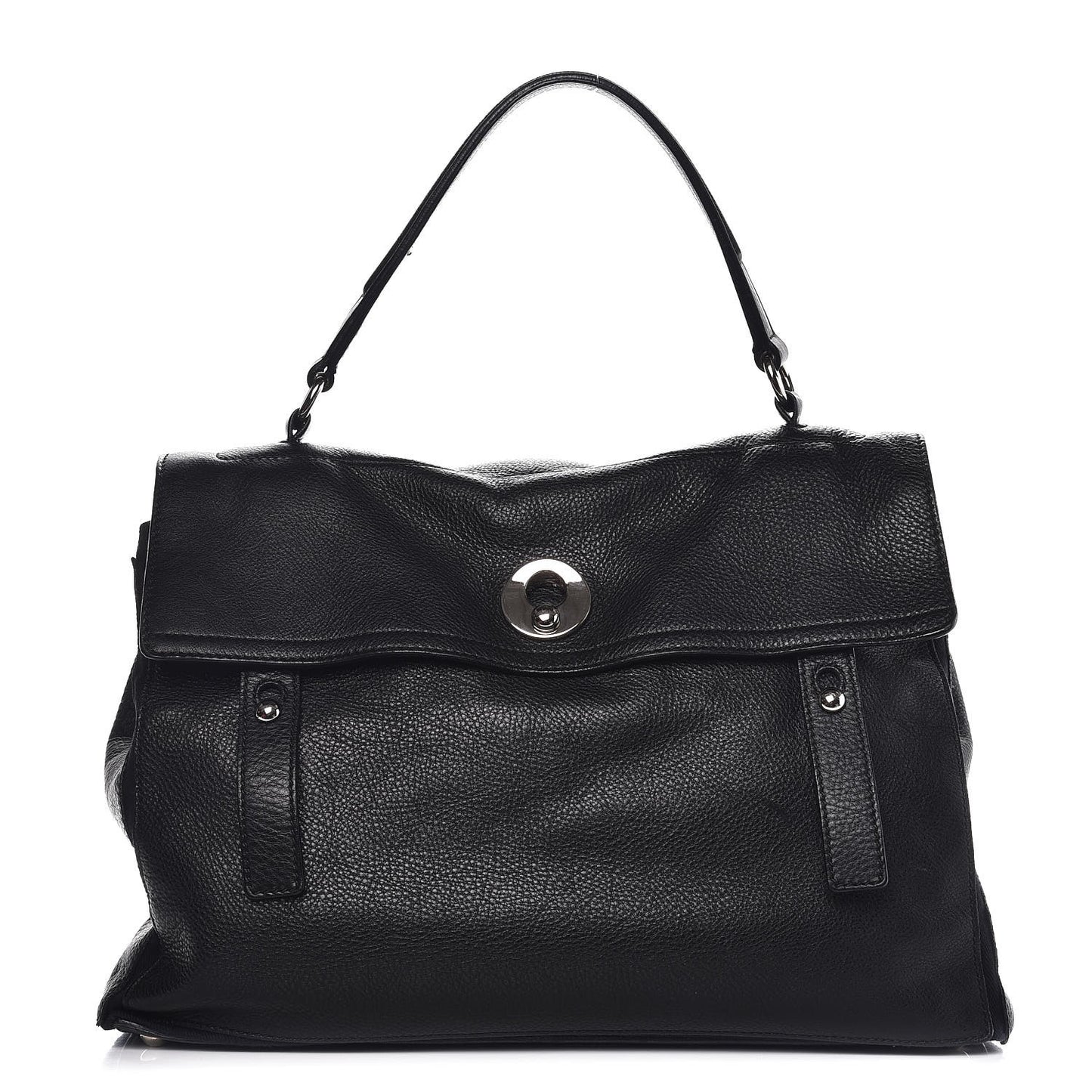 Calfskin Canvas Large Muse Two Black