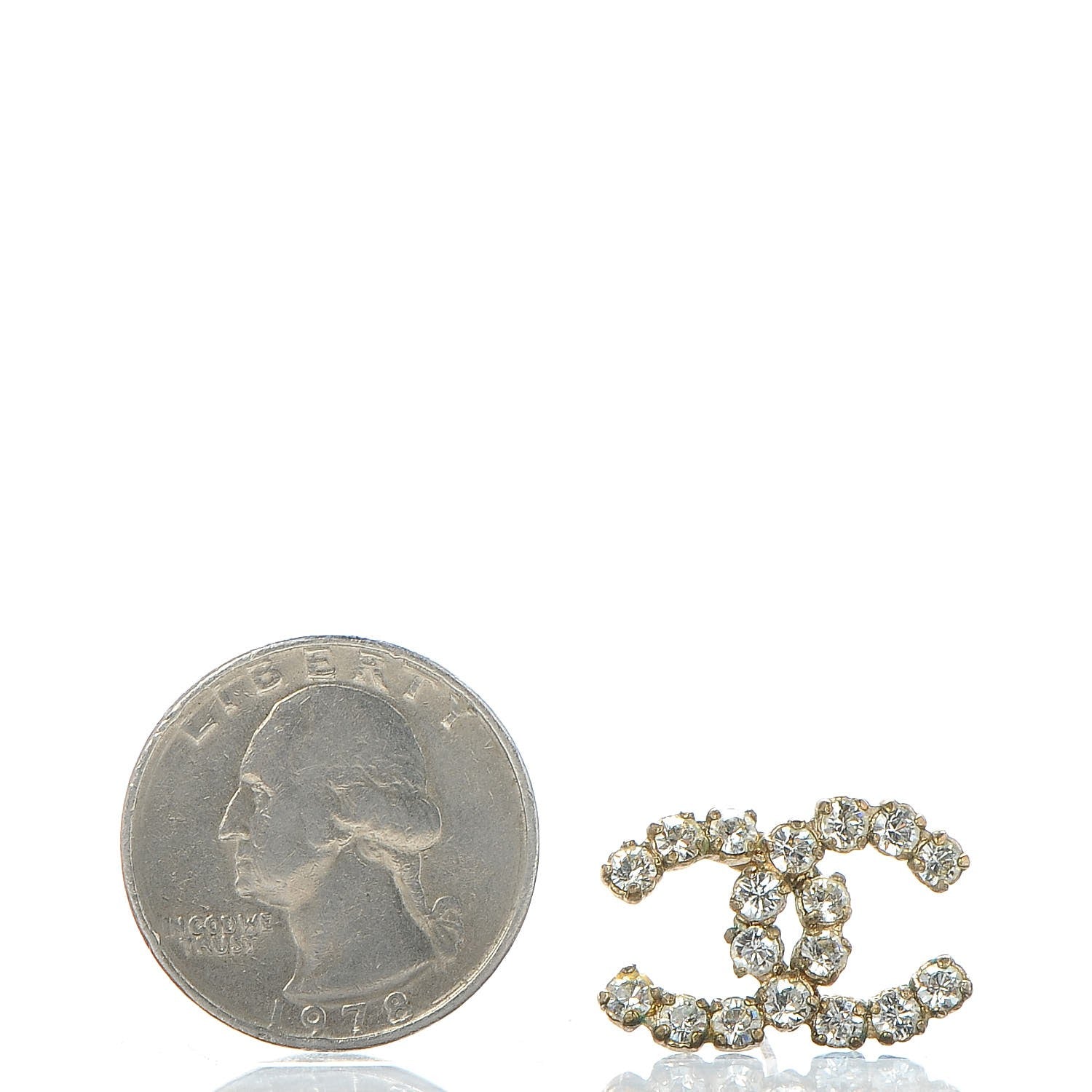 Chanel Crystal CC Earrings Gold 2 of 5