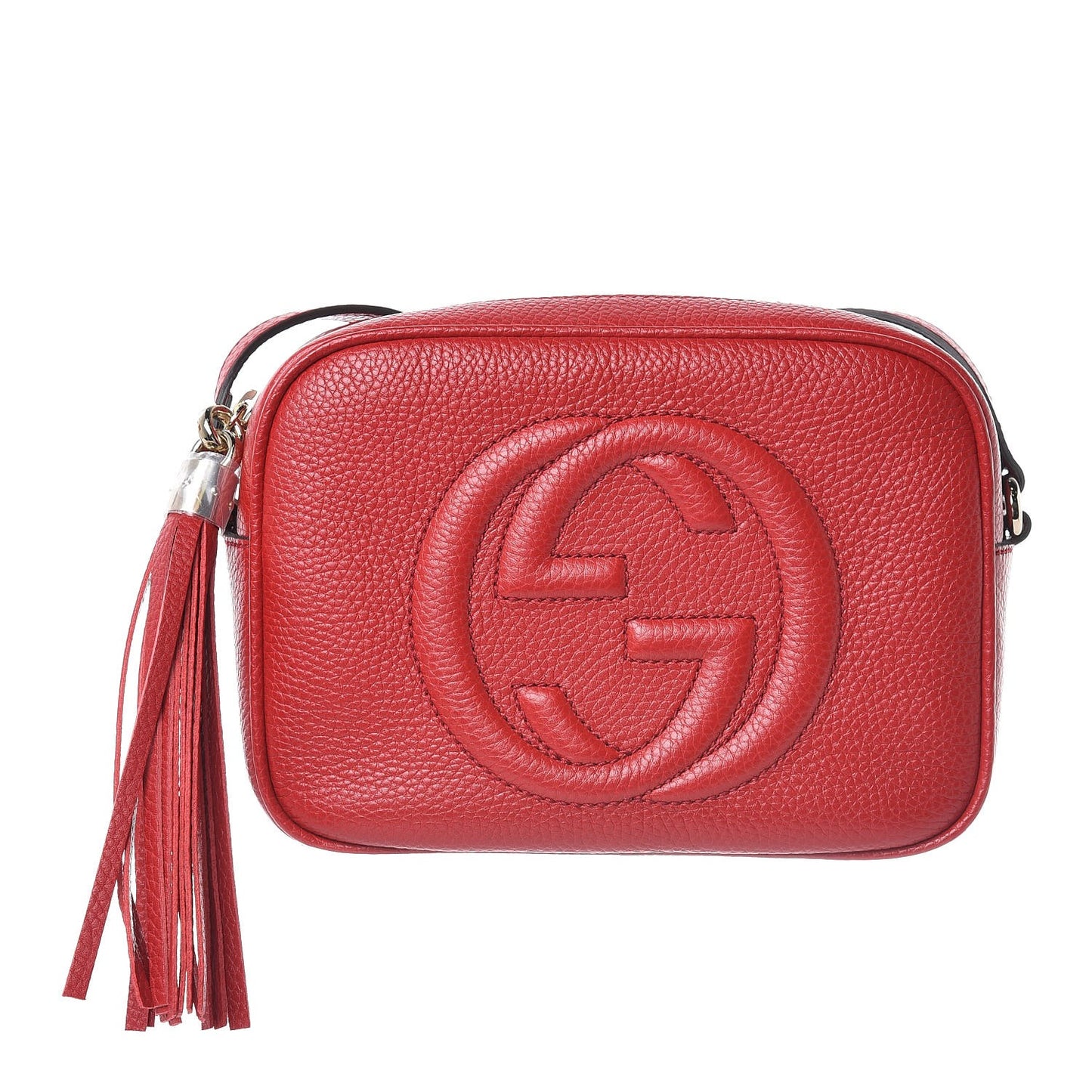 Pebbled Calfskin Small Soho Disco Bag Tabasco Red
