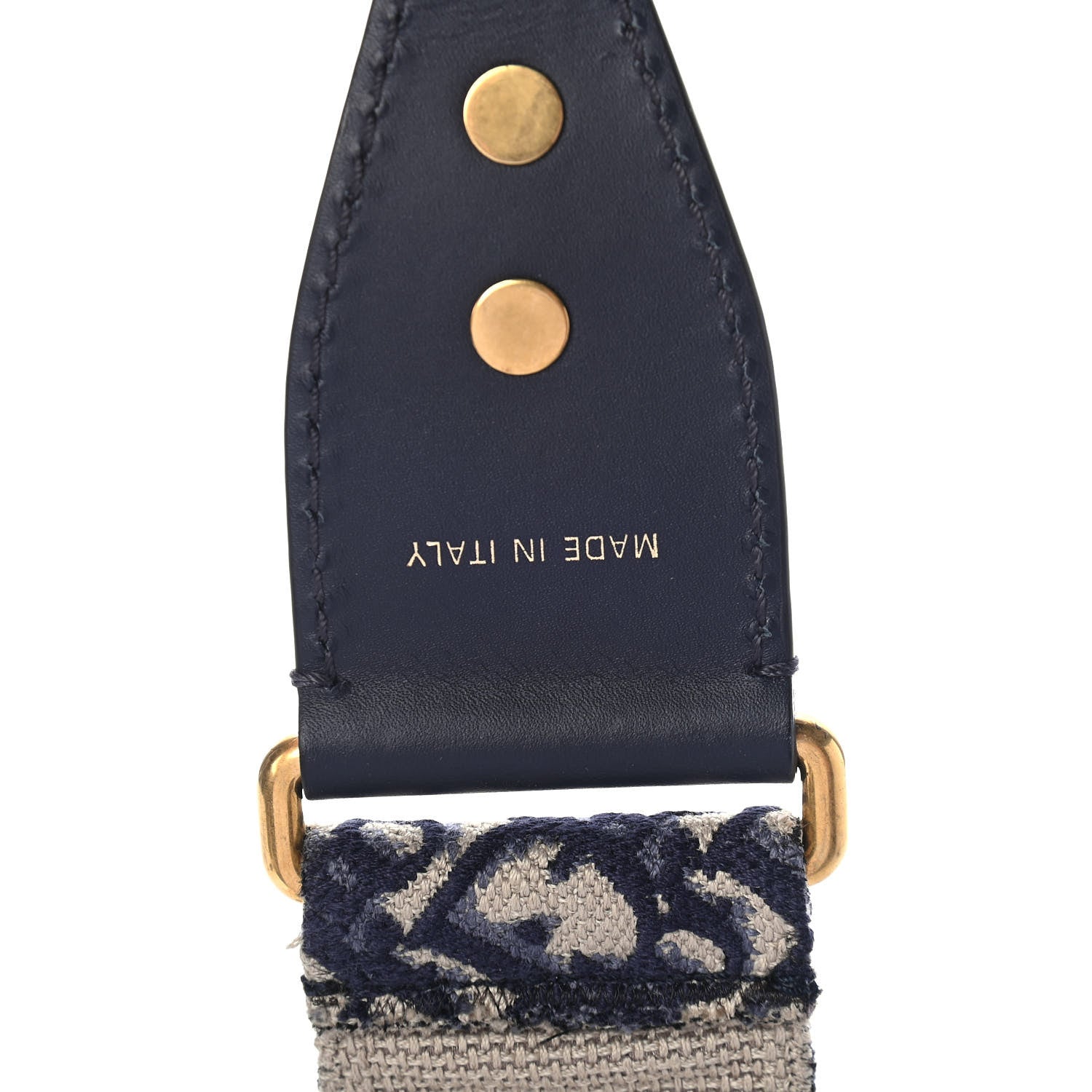 Christian Dior Oblique Studded Shoulder Strap Blue 6 of 7