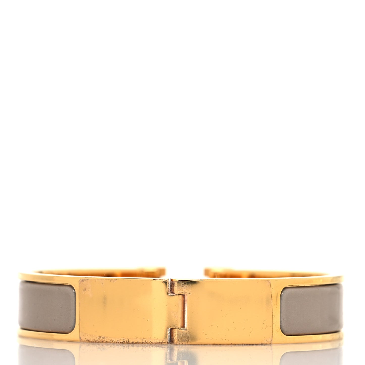 Enamel Clic Clac H Narrow Bracelet PM Marron Glace