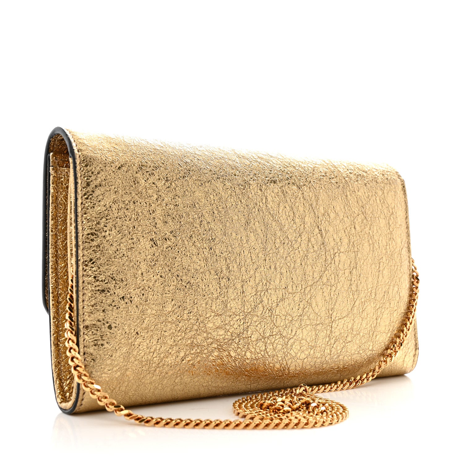 Versace Metallic Calfskin Medusa Clutch With Chain Gold 3 of 12