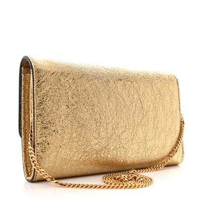 Versace Metallic Calfskin Medusa Clutch With Chain Gold 3 of 12