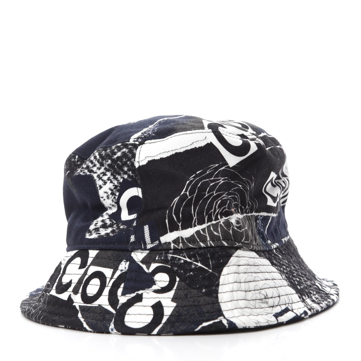 Chanel Cotton Coco Print Bucket Hat M Navy Black White 4 of 7