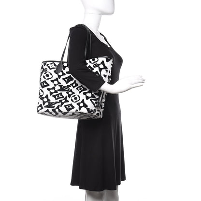 Louis Vuitton X UF Tufted Monogram Neverfull MM Black White 2 of 11
