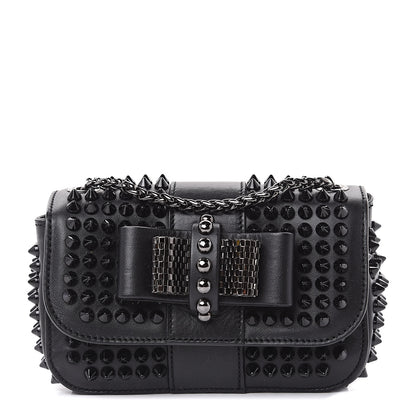 Christian Louboutin Calfskin Spikes Sweety Charity Crossbody Bag Black 1 of 11