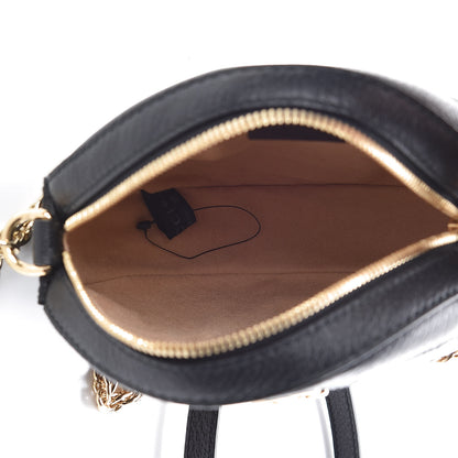 Gucci Grained Calfskin Web Mini Ophidia Round Shoulder Bag Black 5 of 7