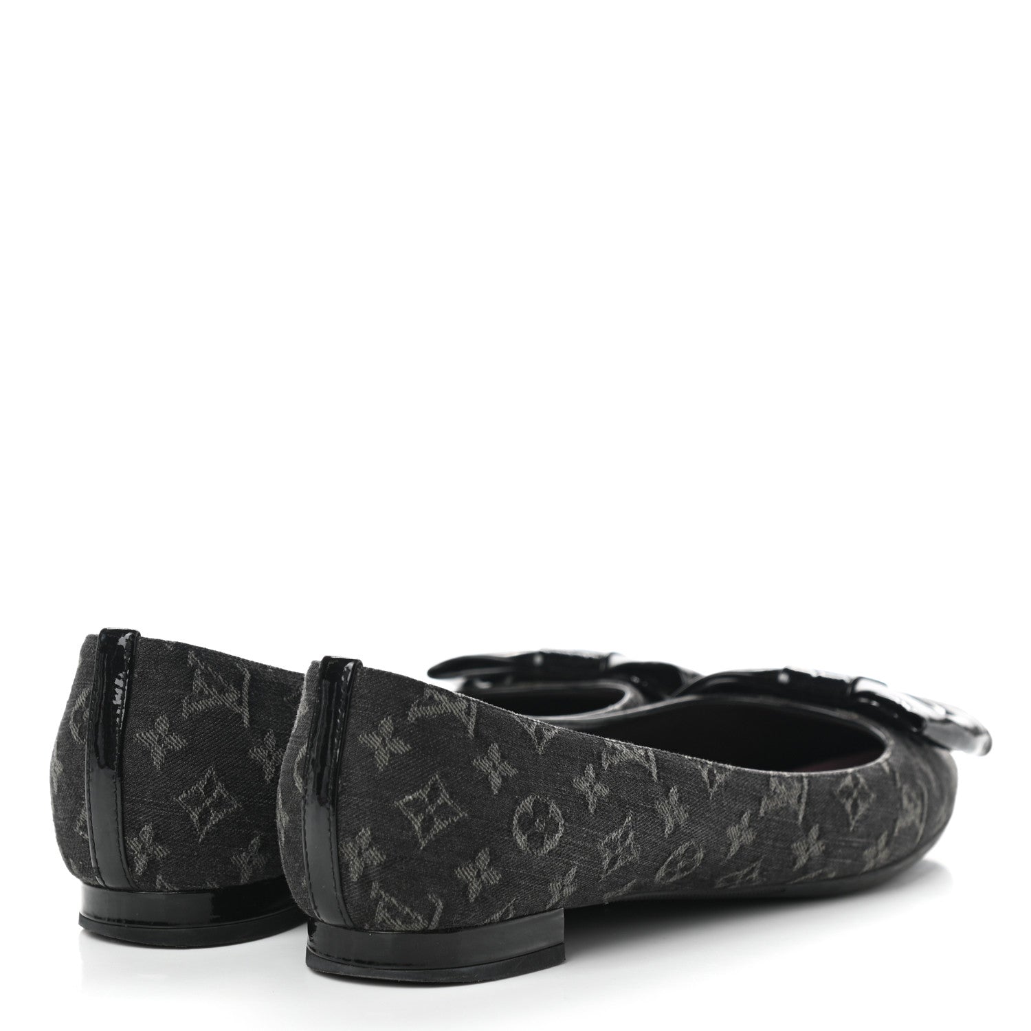 Louis Vuitton Denim Monogram Ballerina Flats 36.5 Black 4 of 12
