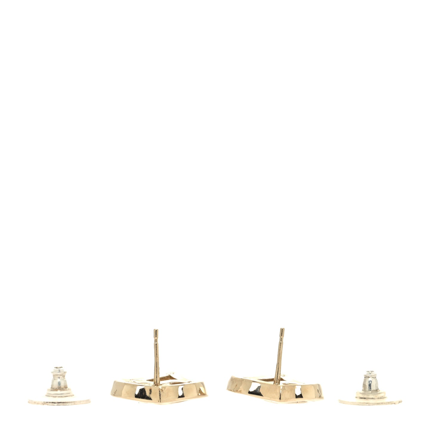 Metal CC Heart Coco In Love Earrings Gold