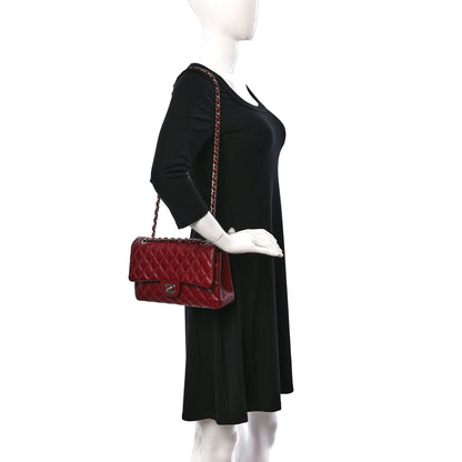 Chanel Caviar Quilted Medium Double Flap Dark Red 2 of 8