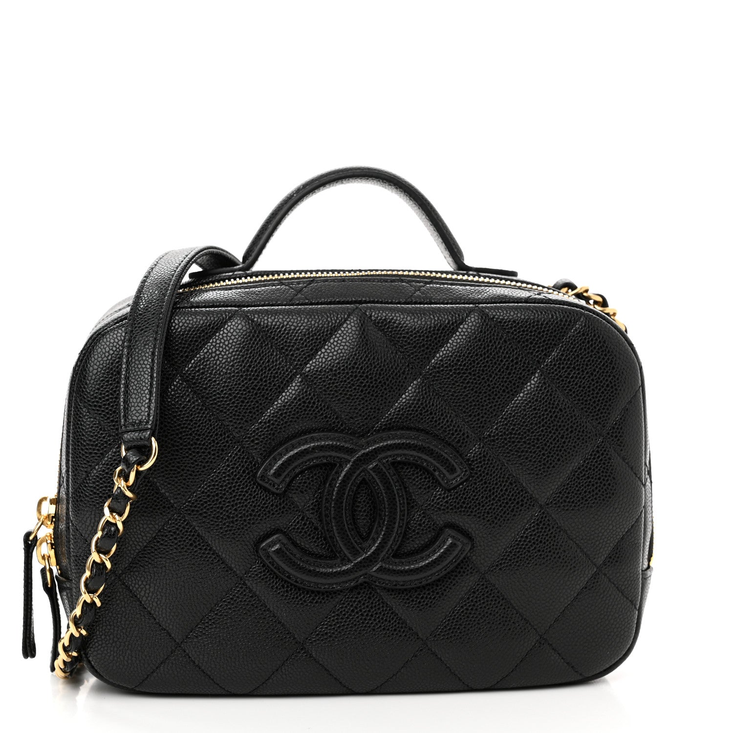 Chanel Caviar Quilted CC Small Top Handle Vanity Case Black 1 of 10