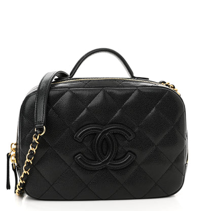 Chanel Caviar Quilted CC Small Top Handle Vanity Case Black 1 of 10