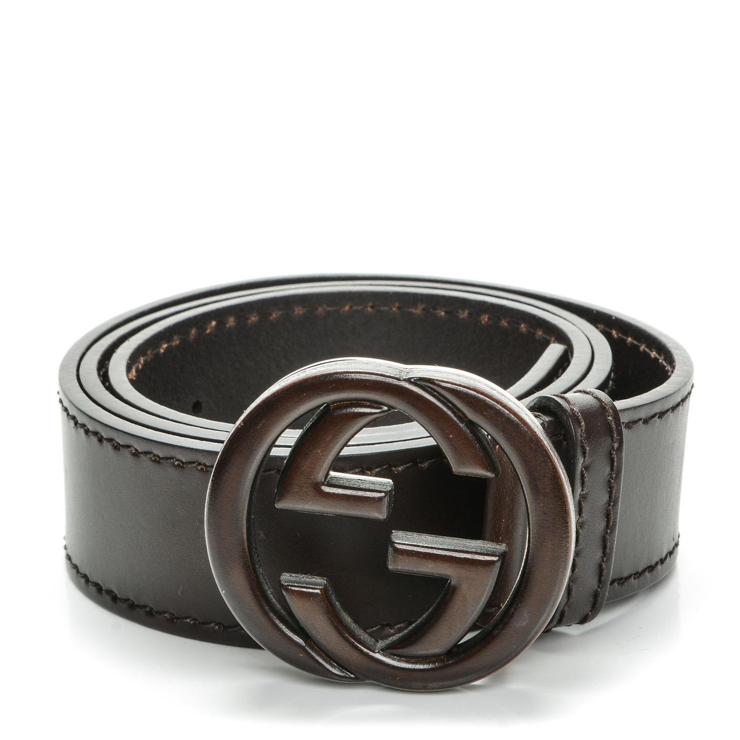 Leather Bamboo Interlocking G Belt 90 36 Black