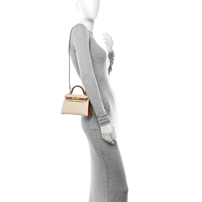 Hermes Epsom Horseshoe Mini Kelly Sellier 20 Craie Gold 2 of 14