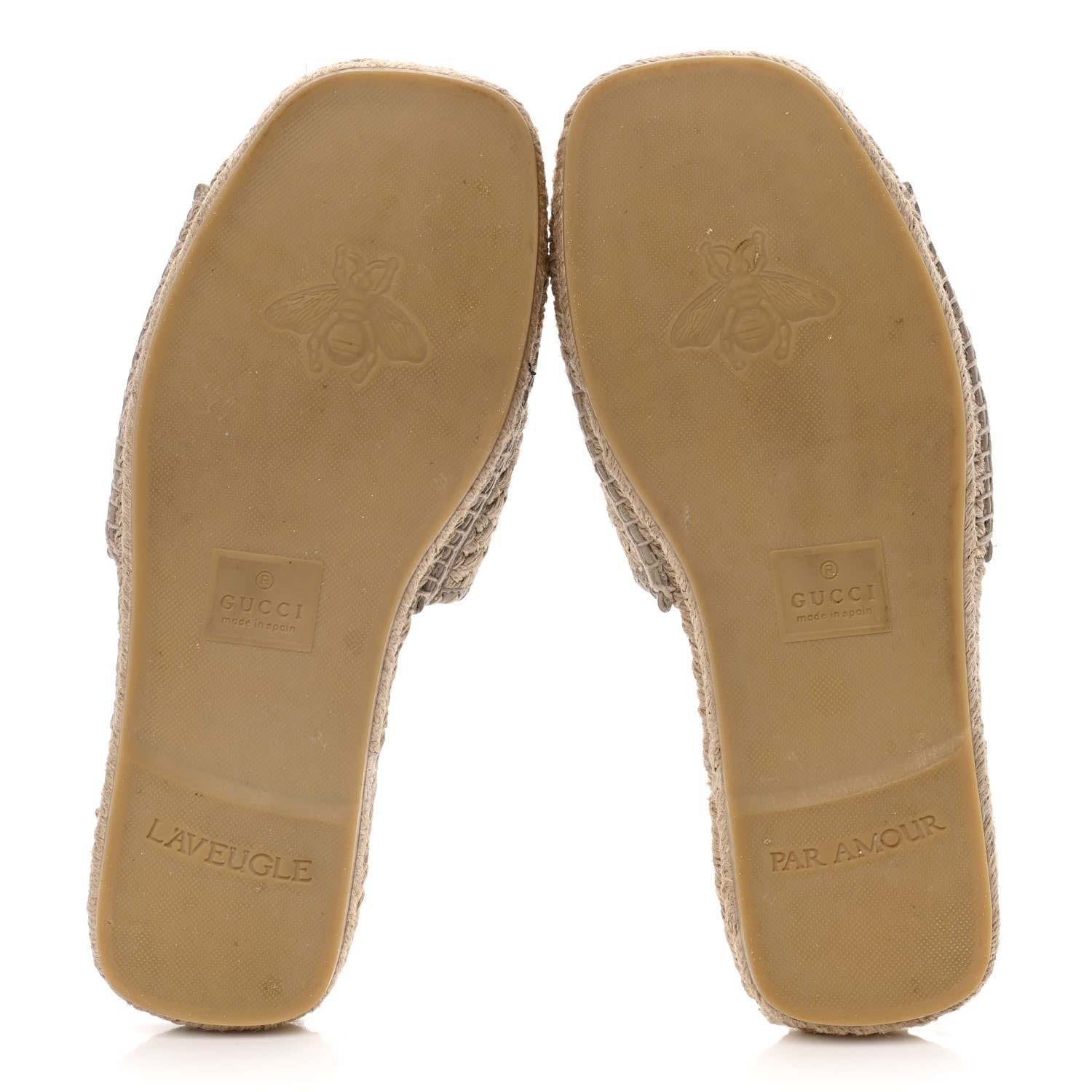 Gucci Juta Nappa GG Mens Slide Sandals 10.5 Natural Oatmeal 7 of 14