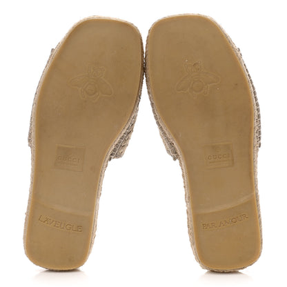 Gucci Juta Nappa GG Mens Slide Sandals 10.5 Natural Oatmeal 7 of 14