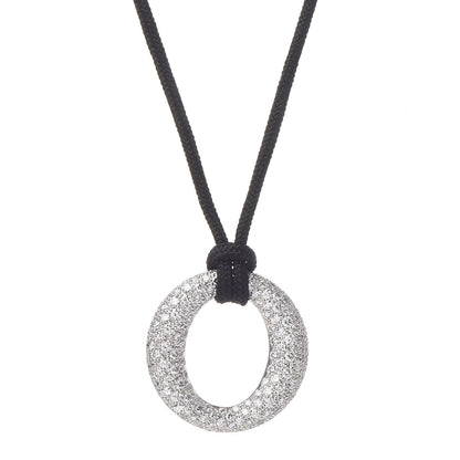 Tiffany Platinum Silk Diamond Small Elsa Peretti Sevillana Pendant Necklace 4 of 6