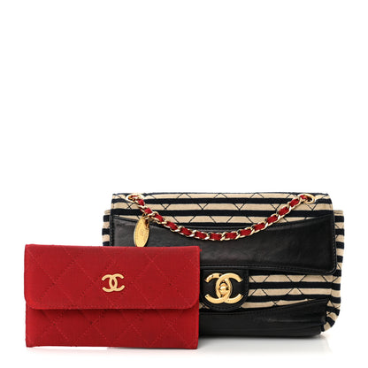 Chanel Jersey Quilted Small Coco Sailor Flap Black White 1 of 13