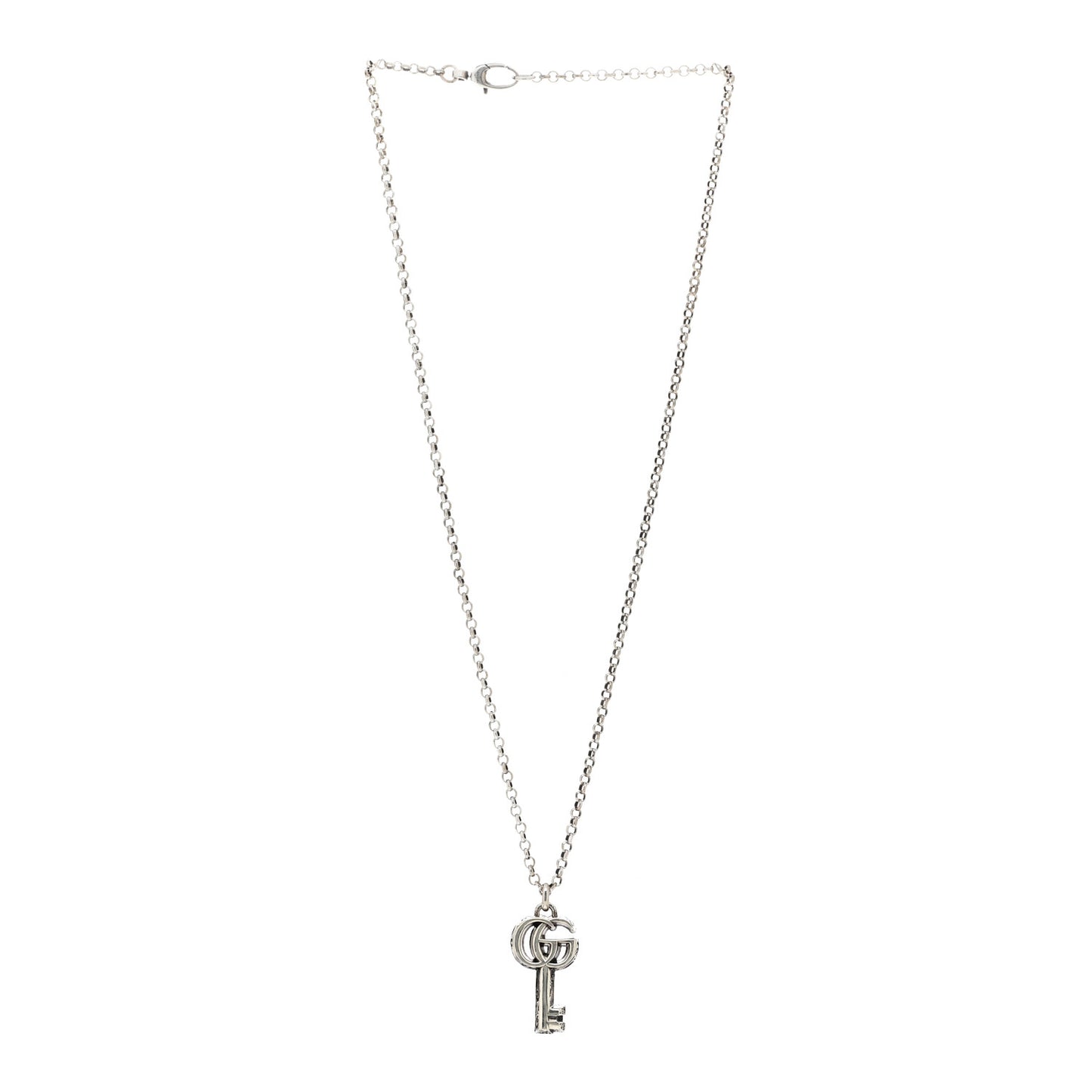 Sterling Silver Double G Key Pendant Necklace