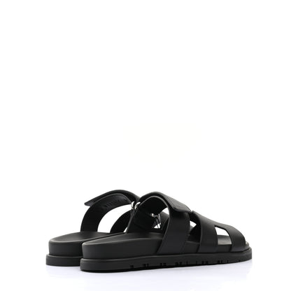 Hermes Calfskin Womens Chypre Sandals 35 Black 4 of 8